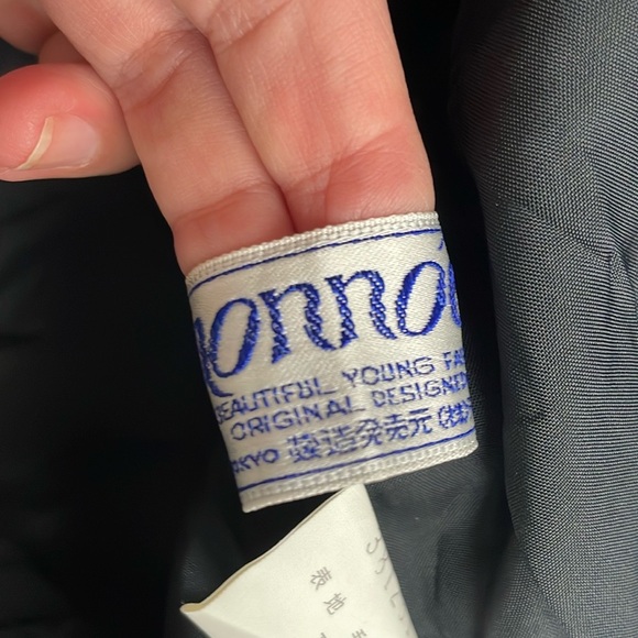 Vintage Japan black wool blend tiger print a line dress, size 2 - Picture 15 of 16